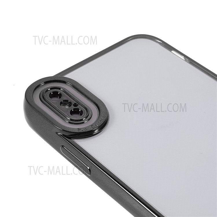 Anti-scratch Precise Cutout Electroplating Transparent TPU Case Phone Cover for iPhone XS Max 6.5 inch - Black-6