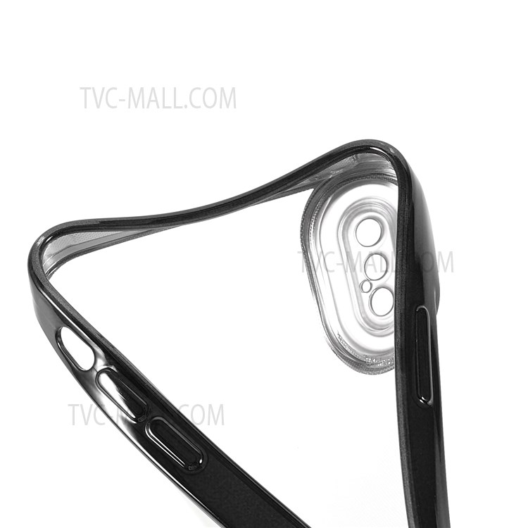 Anti-scratch Precise Cutout Electroplating Transparent TPU Case Phone Cover for iPhone XS Max 6.5 inch - Black-8
