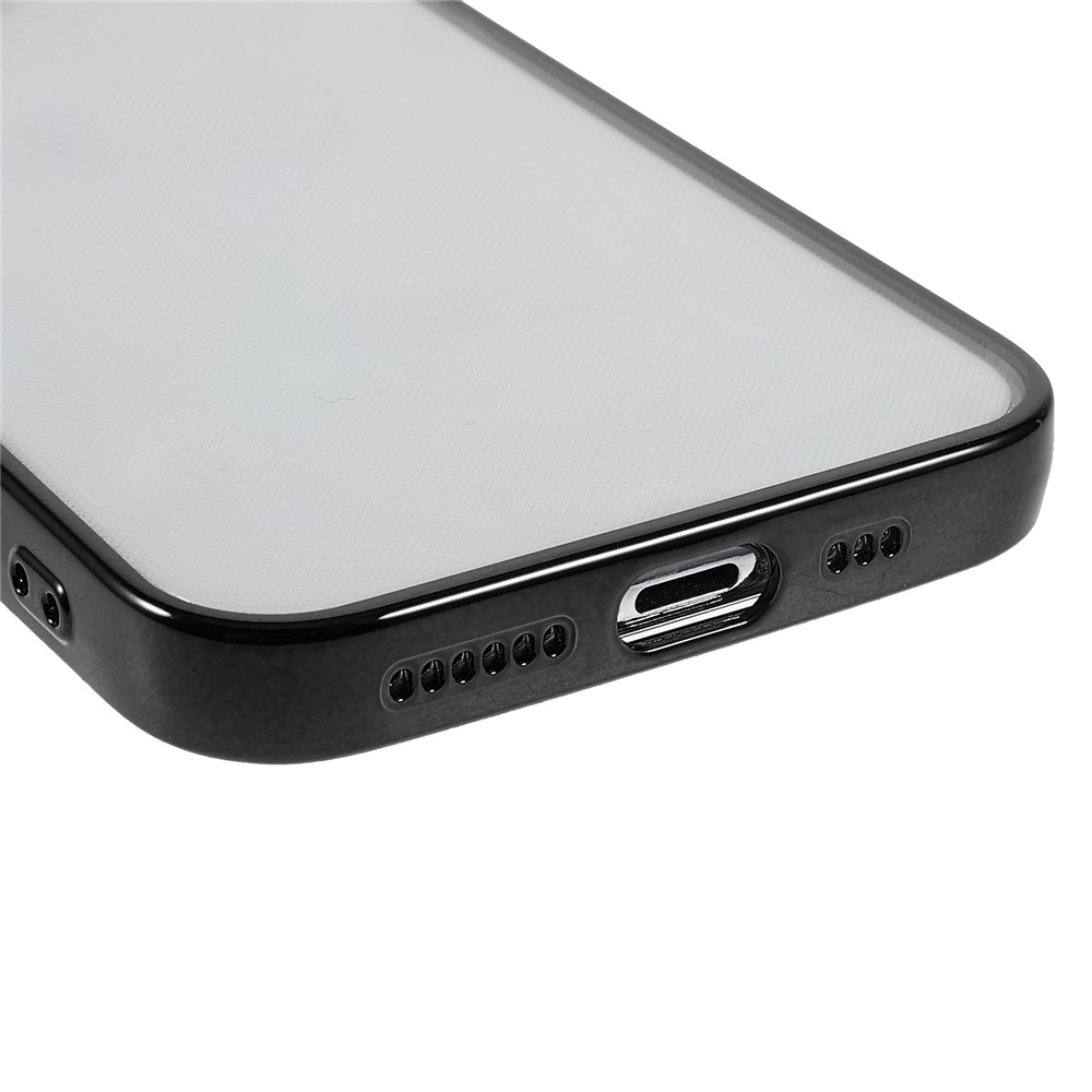 Clear Phone Cover Shell Anti-dust Precise Cutout Electroplating Soft TPU Phone Case for iPhone 11 Pro Max 6.5 inch - Black-5
