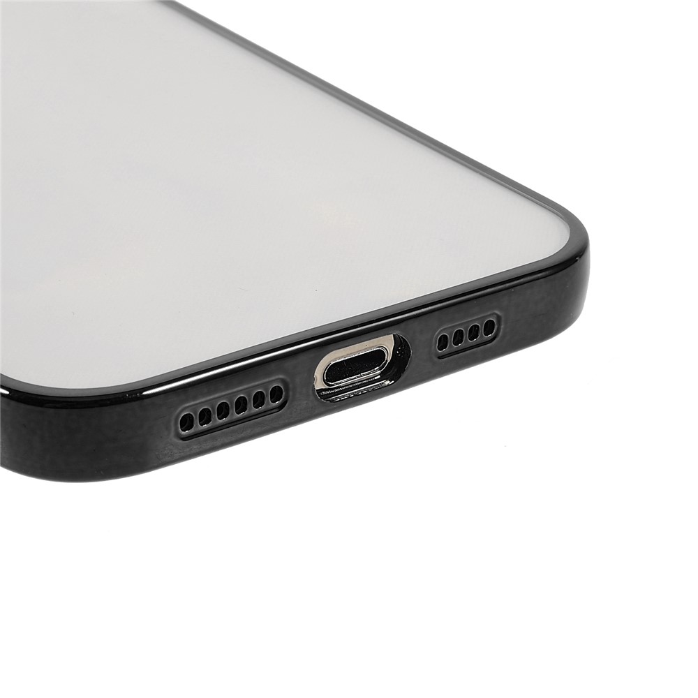 Scratch-resistant Precise Cutout Transparent Electroplating TPU Phone Case Protective Cover for iPhone 13 Pro 6.1 inch - Black-5