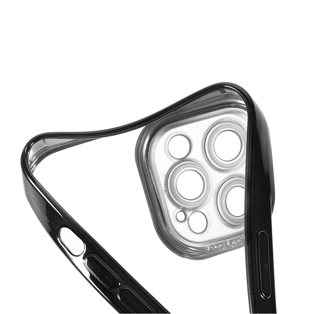 High Transparency Precise Cutout Electroplating Soft TPU Phone Case Cover for iPhone 13 Pro Max 6.7 inch - Black-8