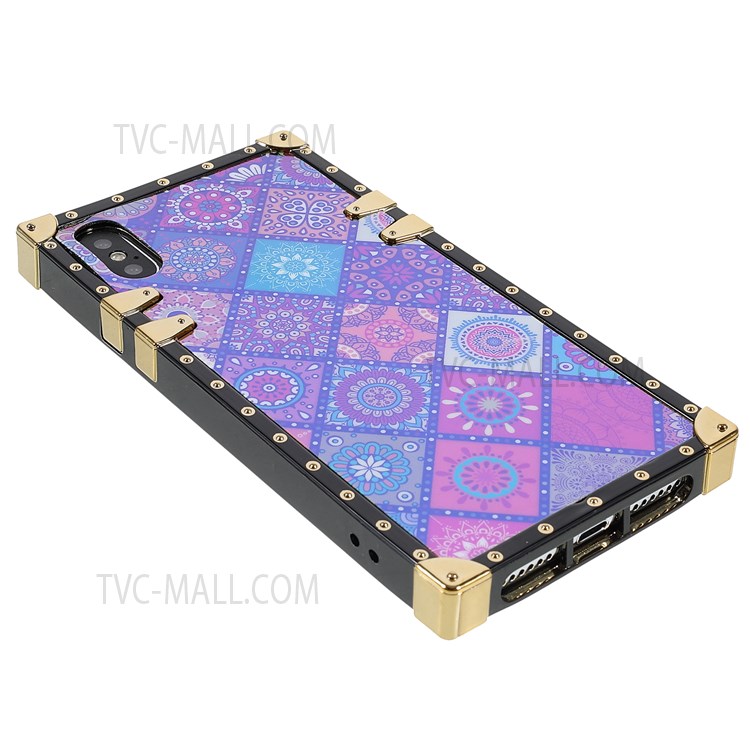 Phone Protection Shell Ethnic Pattern Printing Electroplating Corner TPU Phone Case Cover for iPhone X/XS 5.8 inch - National Style-4