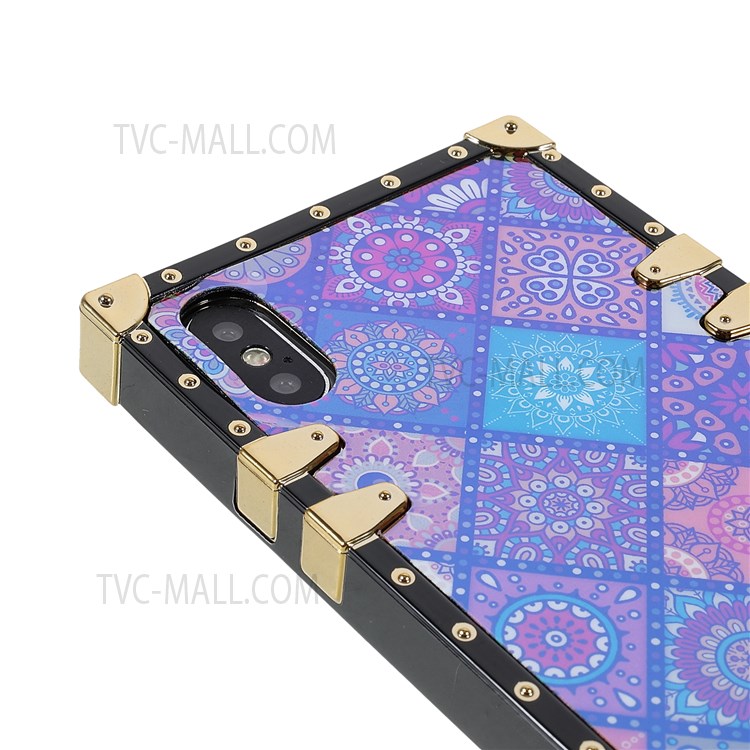 Phone Protection Shell Ethnic Pattern Printing Electroplating Corner TPU Phone Case Cover for iPhone X/XS 5.8 inch - National Style-6