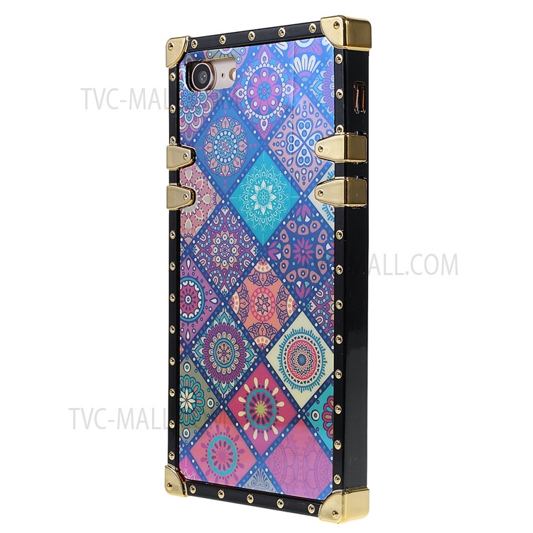 TPU Phone Case Anti-dust Stylish Ethnic Pattern Printing Electroplating Buckles Shockproof Cover for iPhone 7/8/SE (2nd Generation) - National Style-3