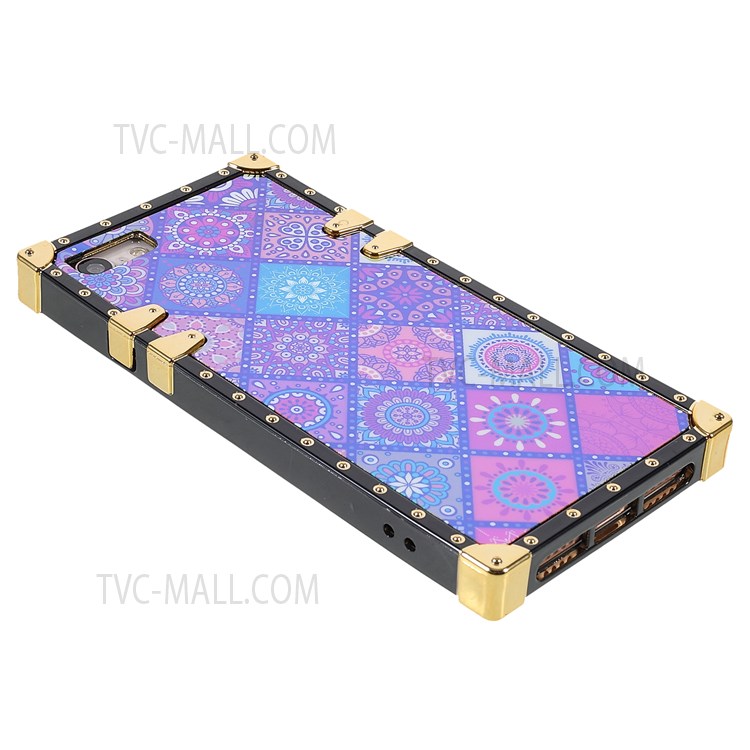 TPU Phone Case Anti-dust Stylish Ethnic Pattern Printing Electroplating Buckles Shockproof Cover for iPhone 7/8/SE (2nd Generation) - National Style-4