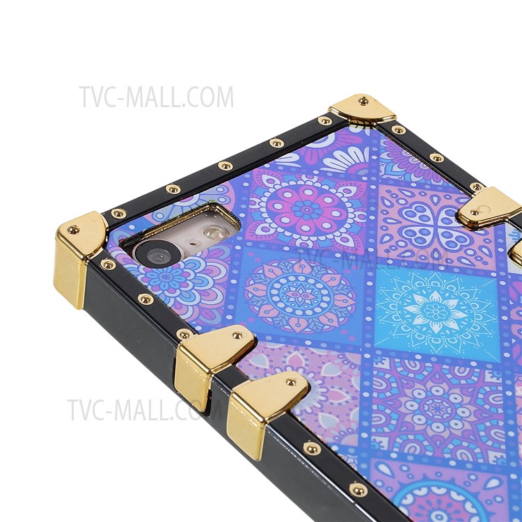 TPU Phone Case Anti-dust Stylish Ethnic Pattern Printing Electroplating Buckles Shockproof Cover for iPhone 7/8/SE (2nd Generation) - National Style-6