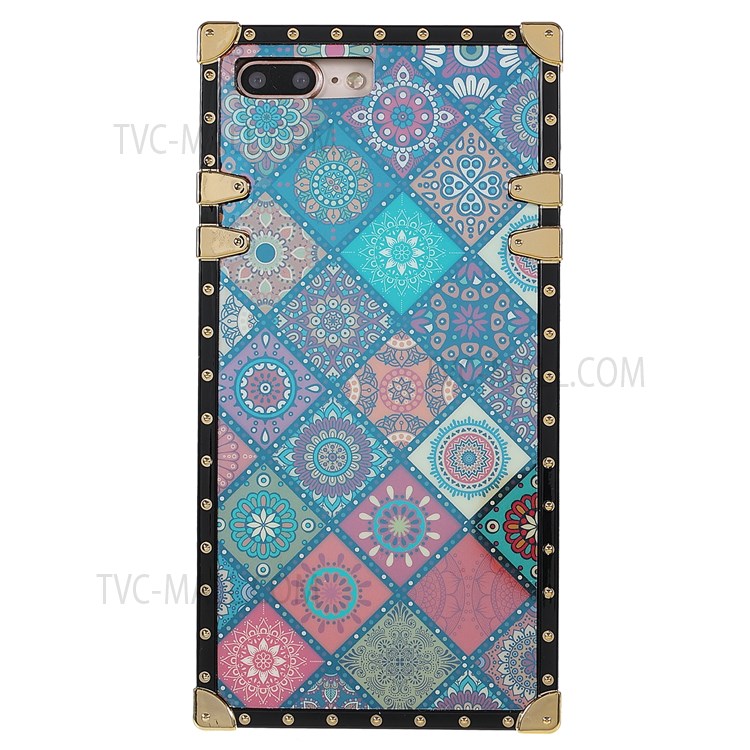 TPU Phone Case Anti-scratch Ethnic Pattern Printing Electroplating Buckles Cover for iPhone 7 Plus / 8 Plus 5.5 inch - National Style-2