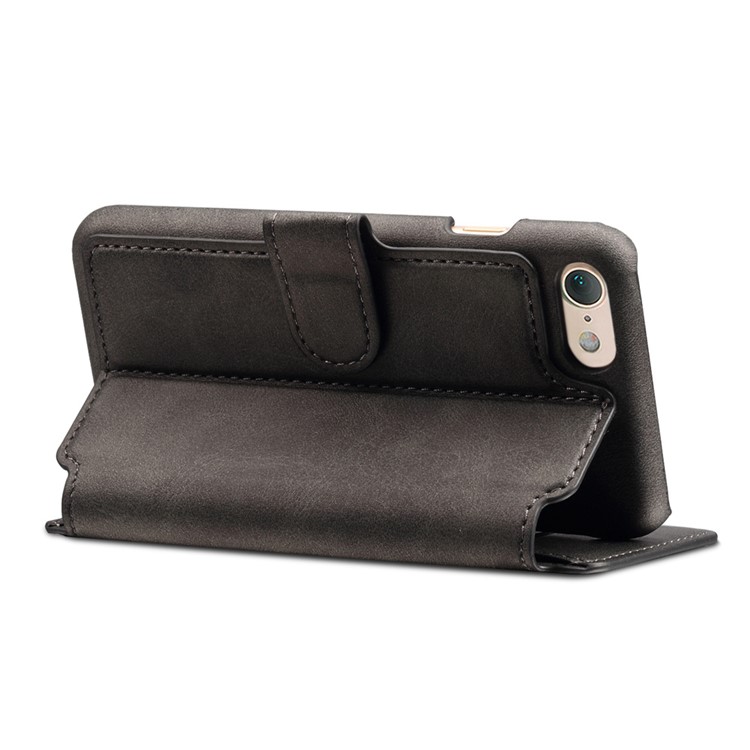 Crazy Horse Leather Wallet Stand Shell for iPhone 7 Plus 5.5 Inch - Black-2