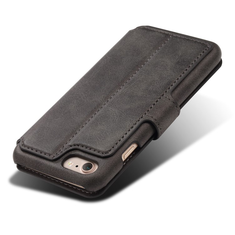 Crazy Horse Leather Wallet Stand Shell for iPhone 7 Plus 5.5 Inch - Black-4