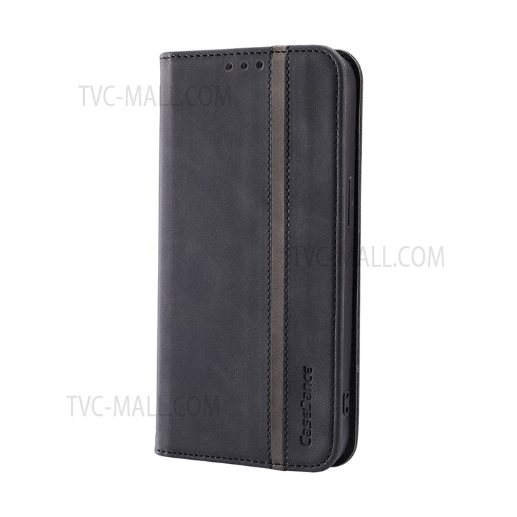 CASEDANCE Waltz 001 Series Well-protected Anti-scratch Magnetic Auto-absorbed PU Leather Stand Flip Phone Case with Wallet for iPhone 13 mini 5.4 inch - Black-2