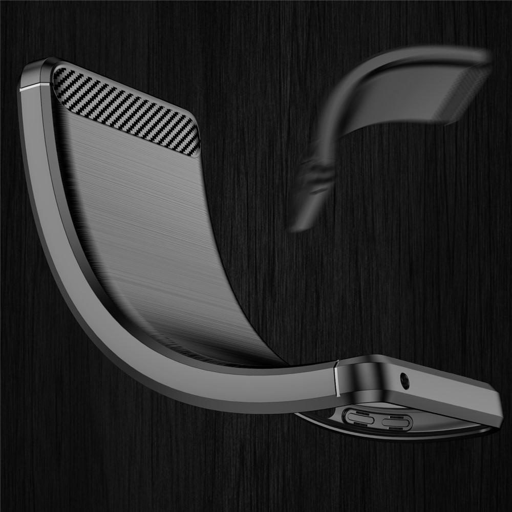 Carbon Fiber Brushed Texture Impact Buffer TPU Back Case Mobile Phone Cover for iPhone 11 6.1 inch - Black-8