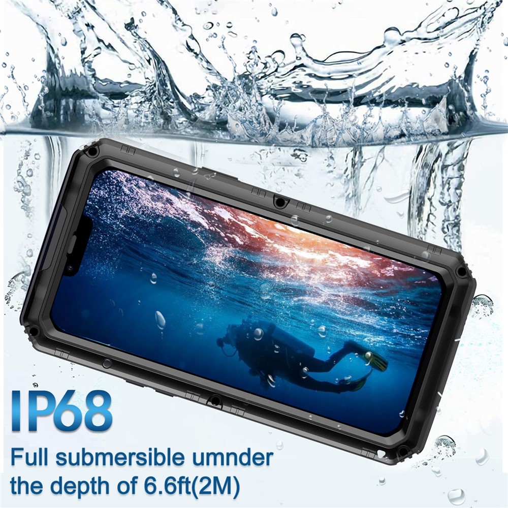 Shockproof Waterproof Dust-proof Drop-roof 360 Degree Full Protection Silicone + Metal Phone Case Shell for iPhone 13 Pro 6.1 inch - Black-4