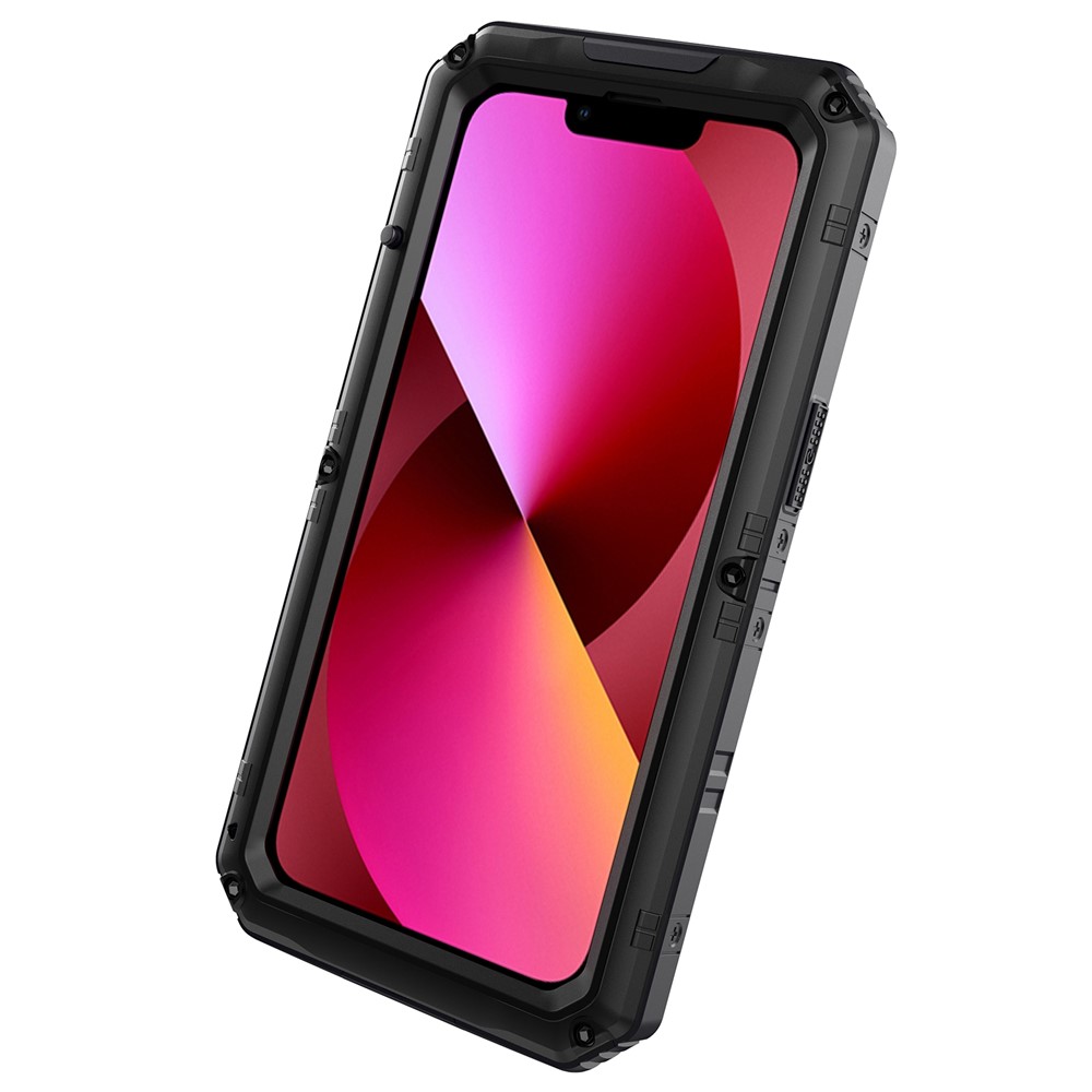 Anti-drop Shockproof Waterproof Dust-proof Silicone + Metal Protective Phone Case Shell for iPhone 13 6.1 inch - Black-2