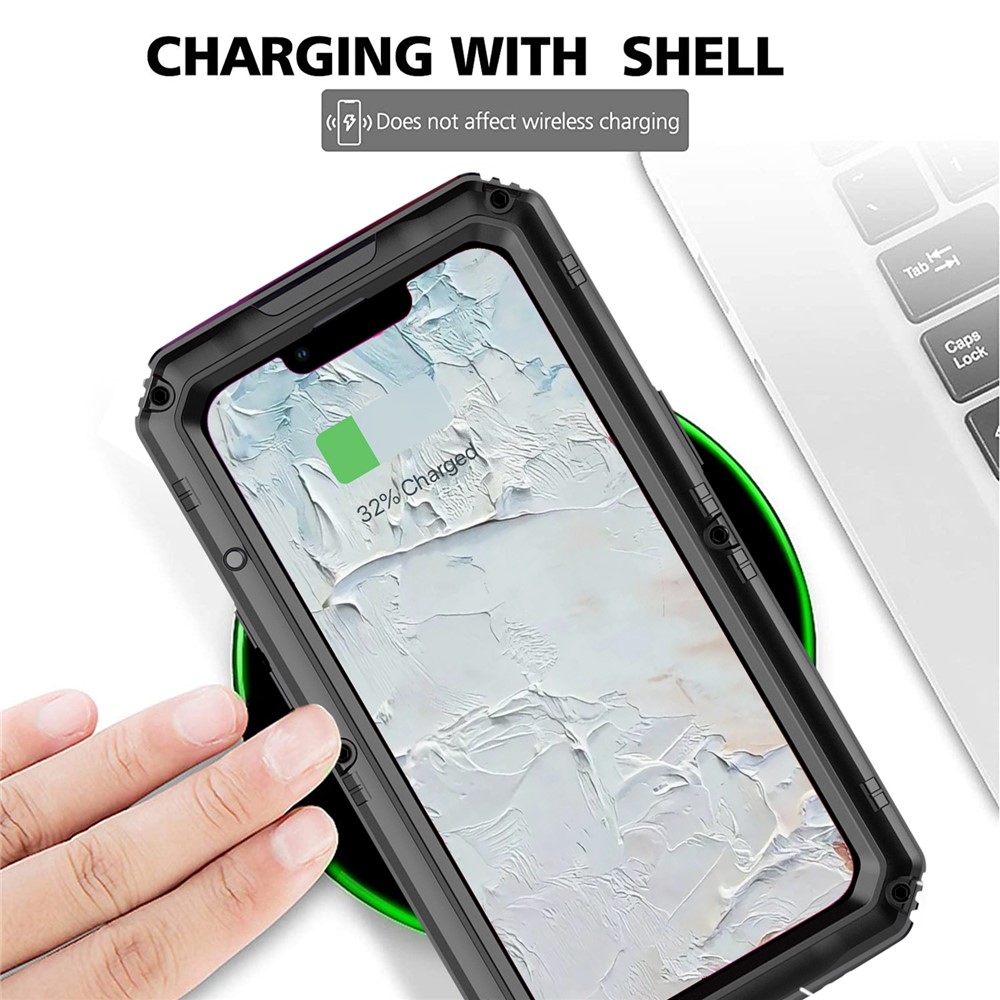 Anti-drop Shockproof Waterproof Dust-proof Silicone + Metal Protective Phone Case Shell for iPhone 13 6.1 inch - Black-6