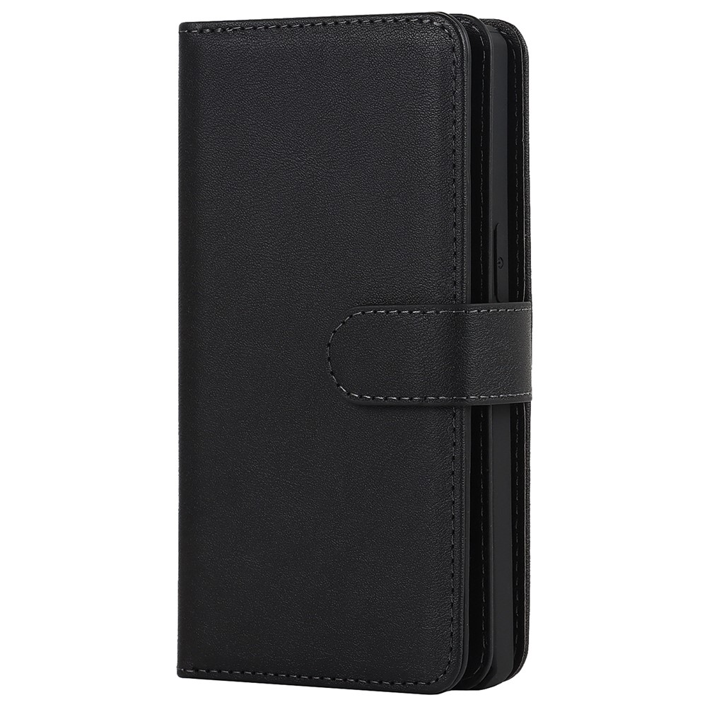 Detachable Design PU Leather Wallet Stand Drop Resistant Phone Case Shell with Wrist Strap for iPhone 13 Pro Max 6.7 inch - Black-2