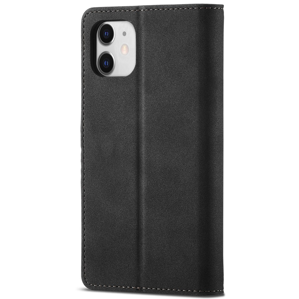 Matte PU Leather + TPU Wallet Stand Phone Cover Protector with RFID Blocking Function for iPhone 11 6.1 inch - Black-3