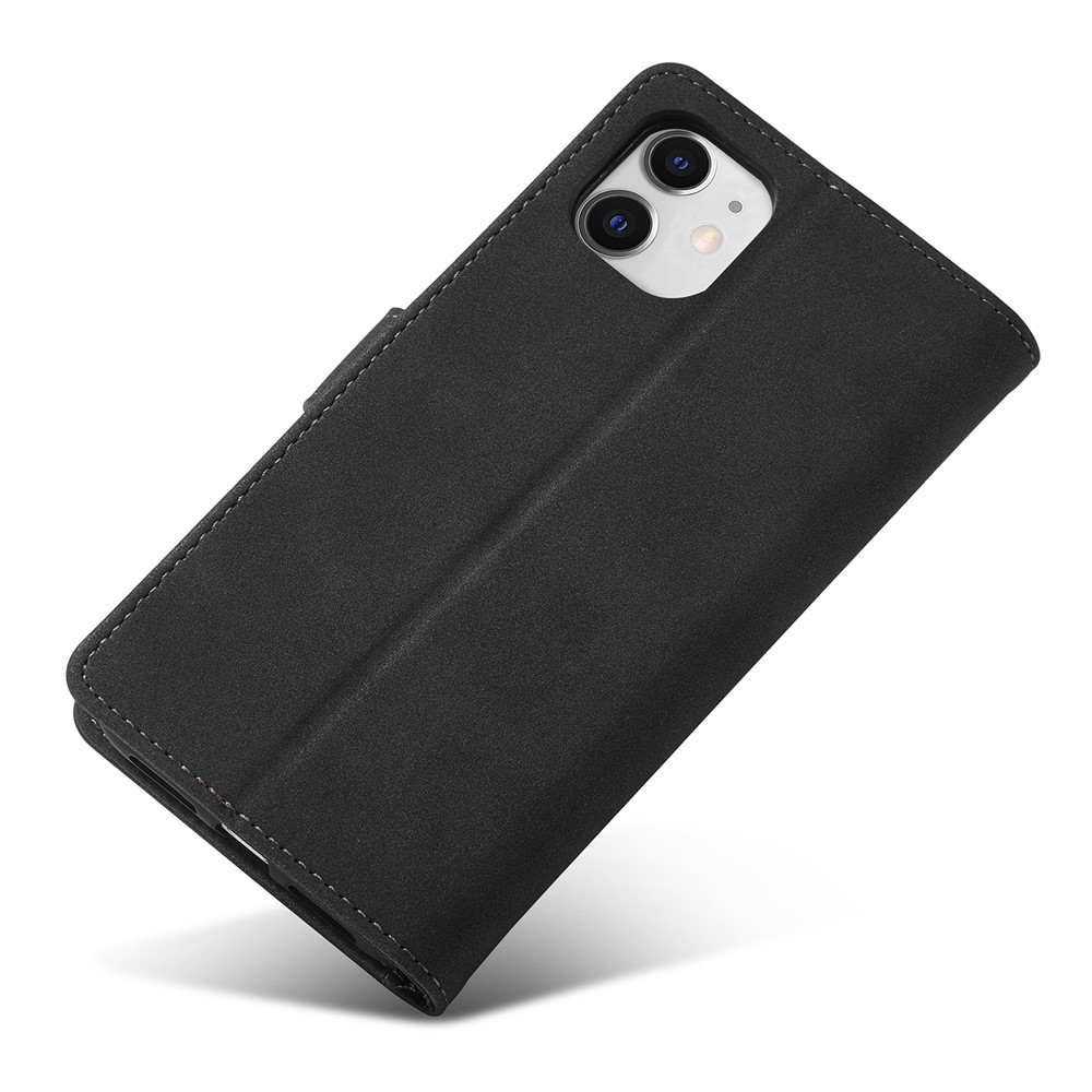 Matte PU Leather + TPU Wallet Stand Phone Cover Protector with RFID Blocking Function for iPhone 11 6.1 inch - Black-7