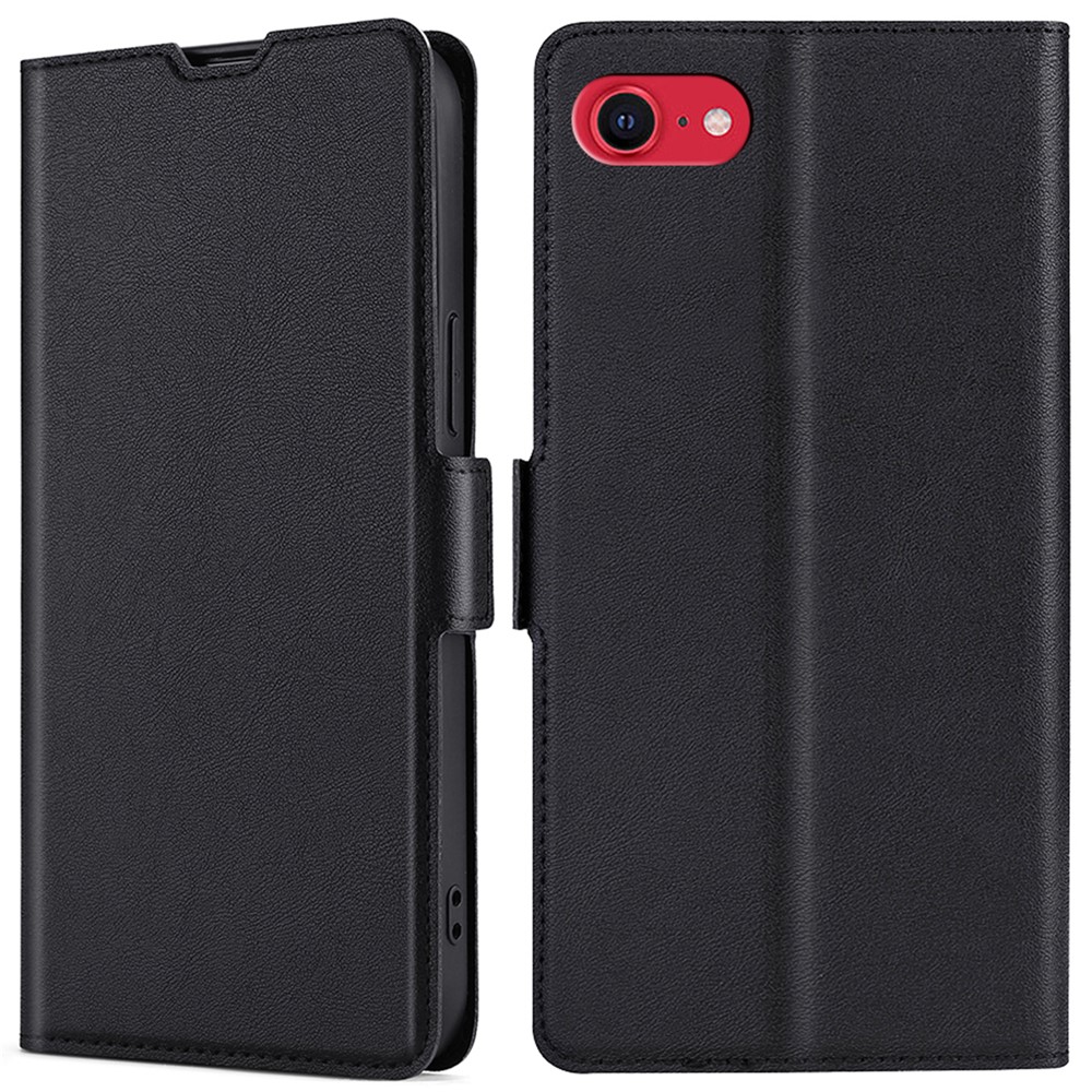 Ultra-thin Side Magnetic Clasp PU Leather Cover Phone Stand Case with Card Slot for iPhone 7 4.7 inch/8 4.7 inch/SE (2nd Generation) 2020 - Black-1