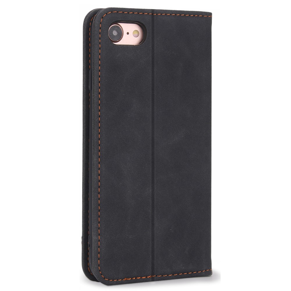 POLA 008 Series Full Protection Retro PU Leather Wallet Phone Case Flip Stand Auto Magnetic Closed Cover for iPhone 7 / 8 4.7 inch / SE (2nd Generation) - Black-3