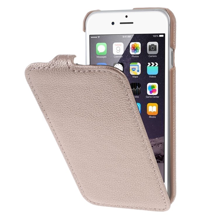 

Litchi Skin Vertical Flip Leather Phone Shell for iPhone 7 Plus 5.5 - Rose Gold