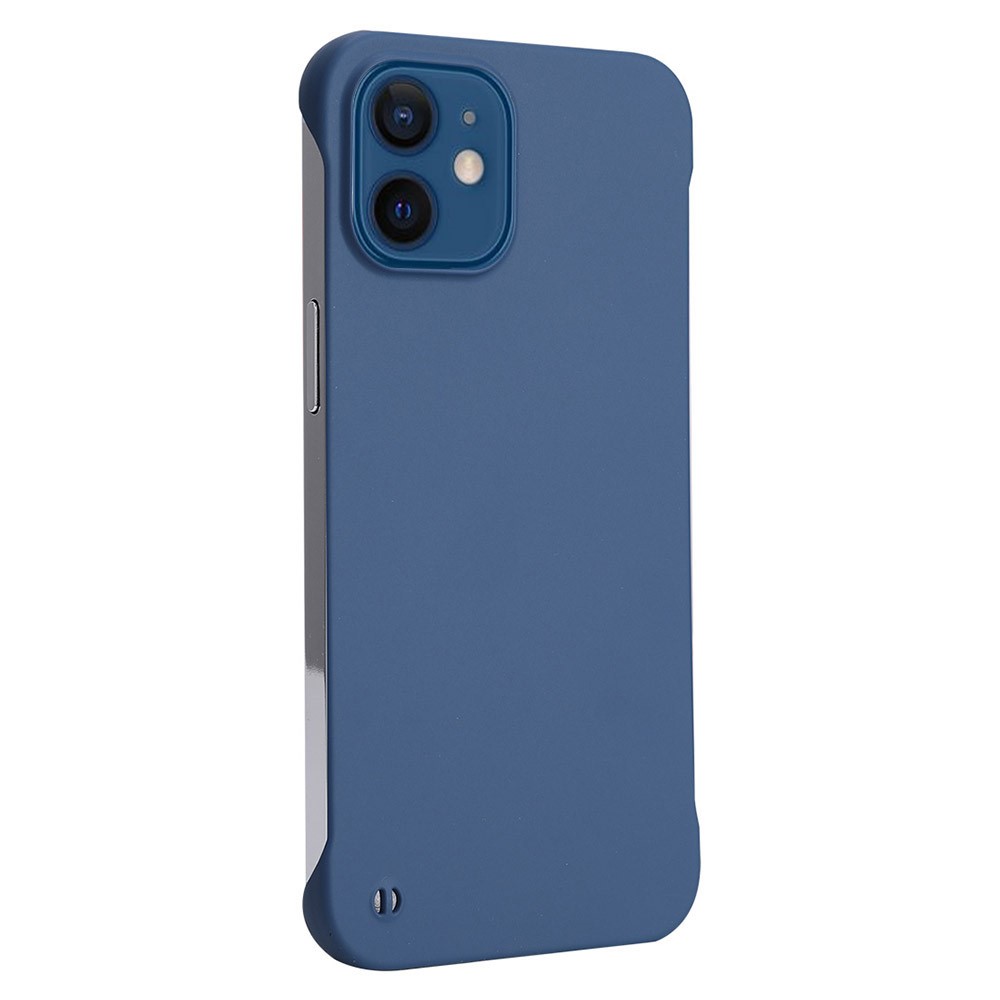 ENKAY HAT PRINCE for iPhone 12 mini 5.4 inch Matte Solid Color Hard PC Rubberized Anti-fall Phone Case Shell - Dark Blue