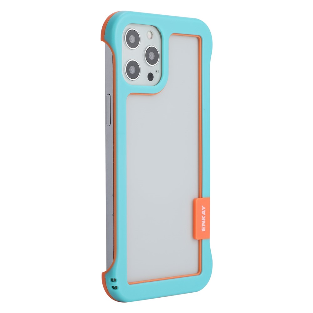 ENKAY For iPhone 12 Pro 6.1 inch/12 6.1 inch Heat Dissipation Slim Phone Case Frameless Drop Resistance Protective Cover with Hollow Design - Blue-1