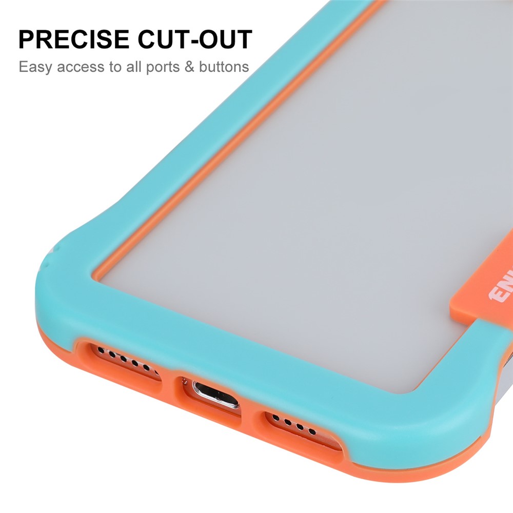 ENKAY For iPhone 12 Pro 6.1 inch/12 6.1 inch Heat Dissipation Slim Phone Case Frameless Drop Resistance Protective Cover with Hollow Design - Blue-5