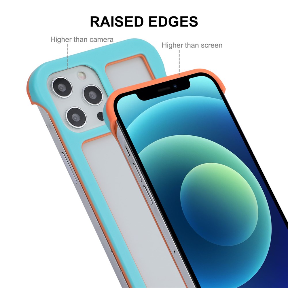ENKAY For iPhone 12 Pro 6.1 inch/12 6.1 inch Heat Dissipation Slim Phone Case Frameless Drop Resistance Protective Cover with Hollow Design - Blue-6
