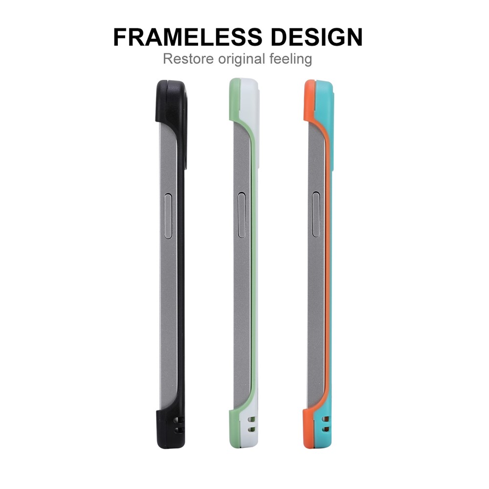 ENKAY For iPhone 12 Pro 6.1 inch/12 6.1 inch Heat Dissipation Slim Phone Case Frameless Drop Resistance Protective Cover with Hollow Design - Blue-7