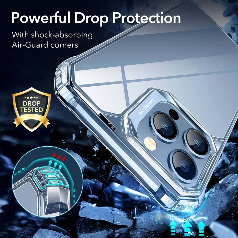 ESR Air Armor Series Hybrid Clear Phone Case for iPhone 13 Pro Max 6.7 inch, Anti-Scratch Hard PC Back + Soft TPU Frame Reinforced Corners Cover-2