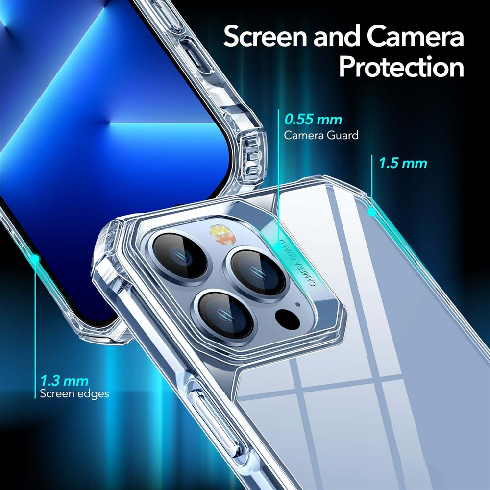 ESR Air Armor Series Hybrid Clear Phone Case for iPhone 13 Pro Max 6.7 inch, Anti-Scratch Hard PC Back + Soft TPU Frame Reinforced Corners Cover-4