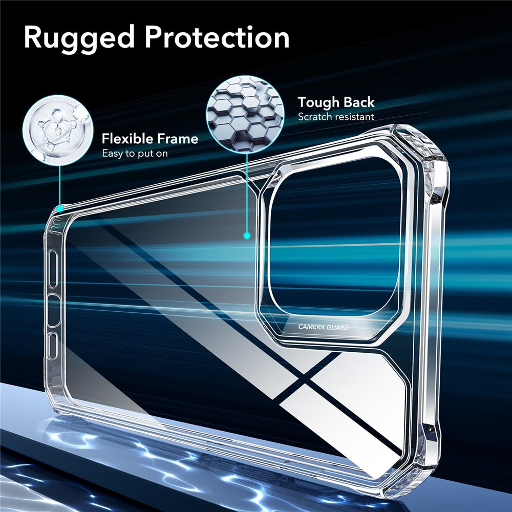 ESR Air Armor Series Hybrid Clear Phone Case for iPhone 13 Pro Max 6.7 inch, Anti-Scratch Hard PC Back + Soft TPU Frame Reinforced Corners Cover-9