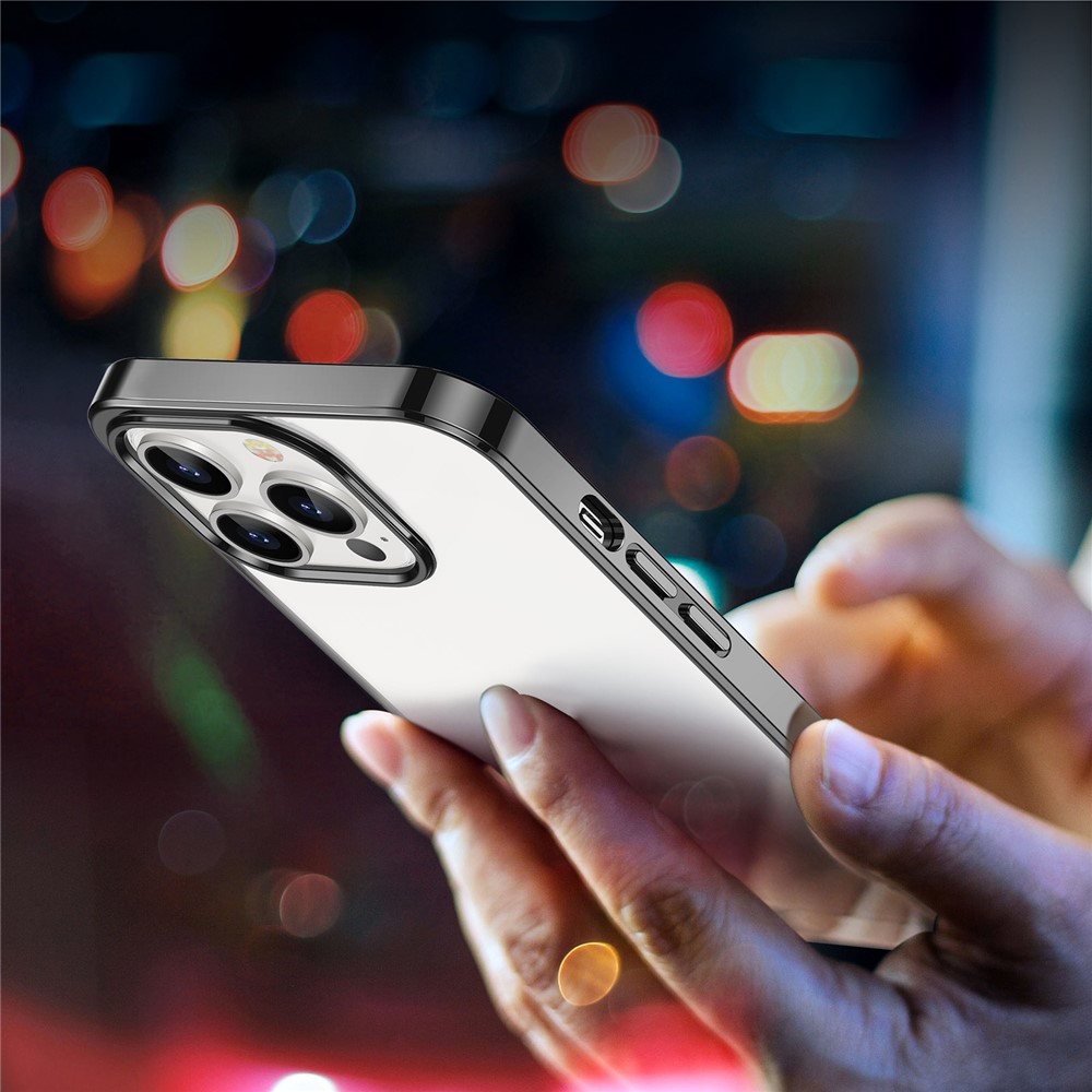 ESR Project Zero Series Case for iPhone 13 Pro 6.1 inch, Slim Light Electroplating TPU Cell Phone Cover - Black-9