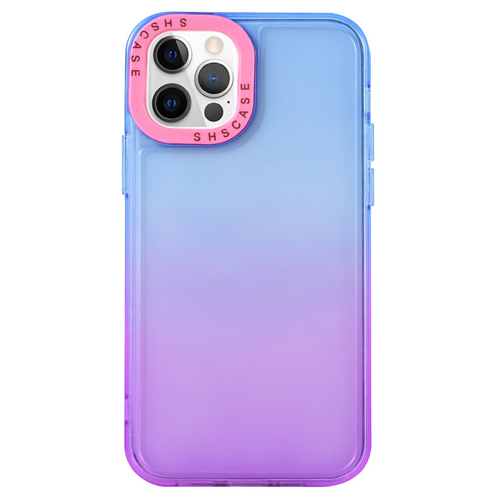 For iPhone 13 Pro 6.1 inch Dual-color Phone Cover Colored Lens Frame Soft TPU + PC Phone Case - Blue/Purple/Rose-2