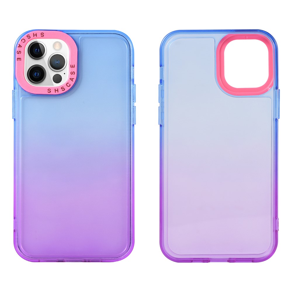 For iPhone 13 Pro 6.1 inch Dual-color Phone Cover Colored Lens Frame Soft TPU + PC Phone Case - Blue/Purple/Rose-3