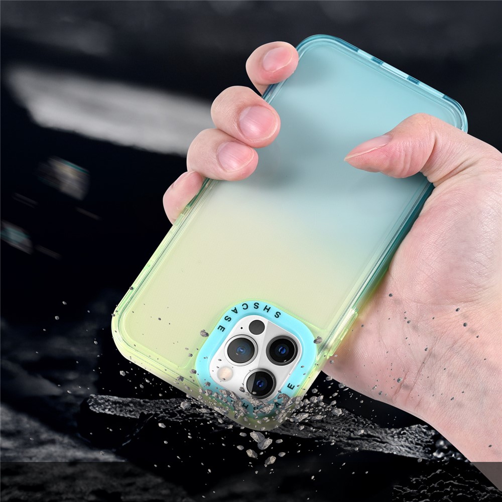 For iPhone 13 Pro 6.1 inch Dual-color Phone Cover Colored Lens Frame Soft TPU + PC Phone Case - Blue/Purple/Rose-4