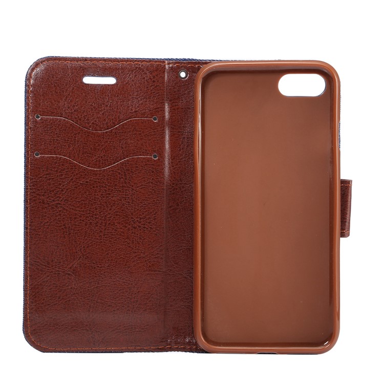 Estojo em pele em pele de tecido para iPhone 8 / 7 4.7 inch com cartão ranhura - negro-7