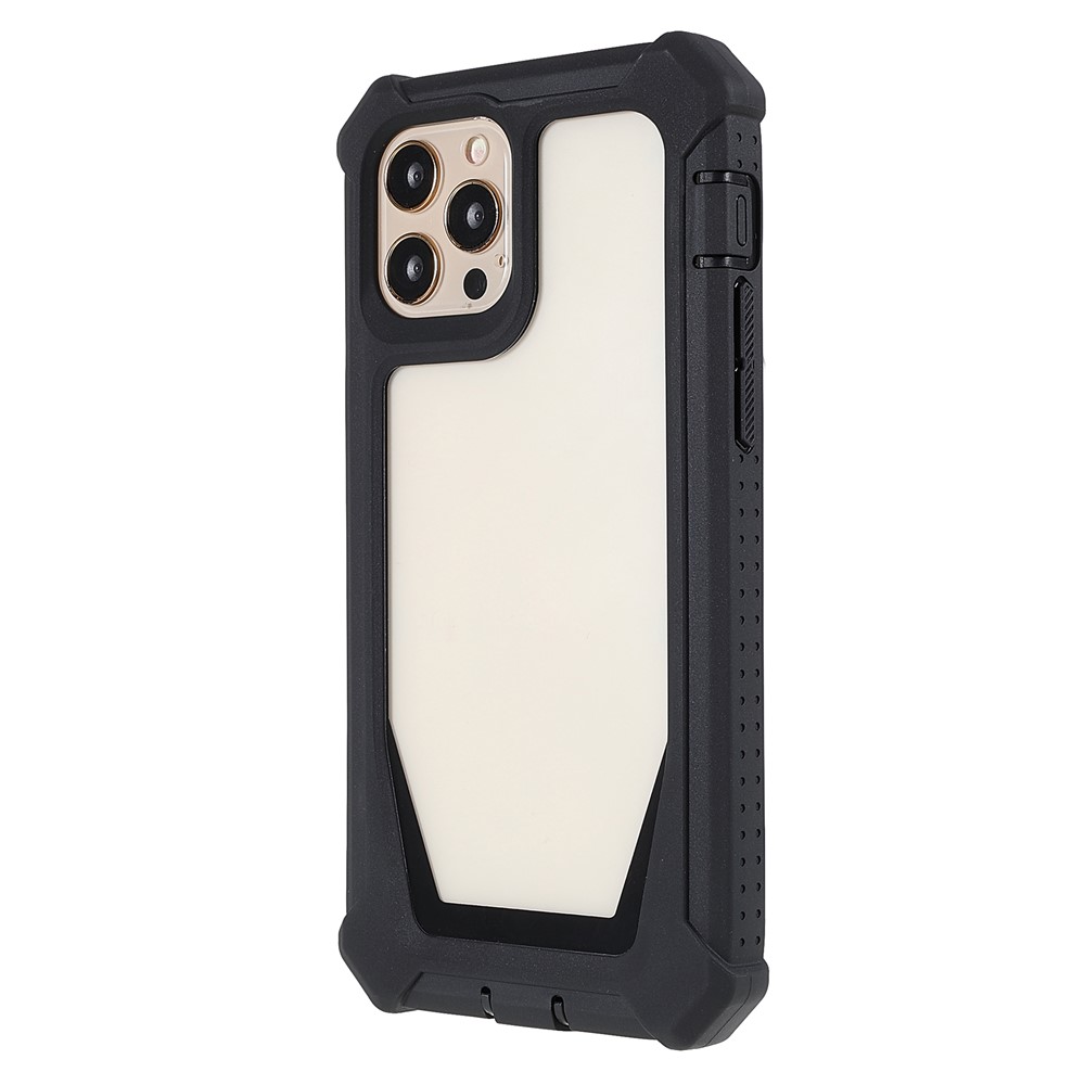 For iPhone 12 Pro Max 6.7 inch Soft TPU Frame + Durable Acrylic Back Shell Drop-proof Detachable 2-in-1 Phone Cover Case - Black-3