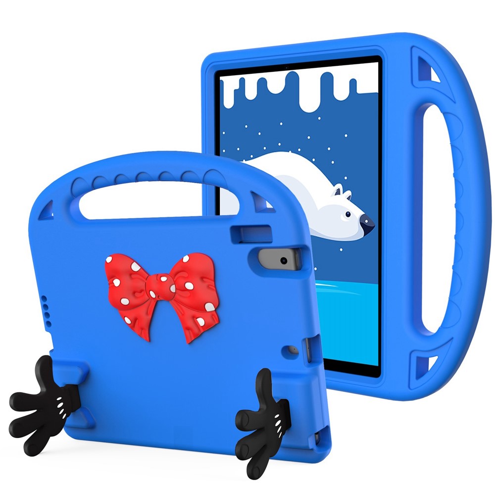 For iPad 9.7-inch (2017) / (2018) / Pro 9.7-inch (2016) / Air (2013) / Air 2 EVA Tablet Case Palm Shape Kickstand Hand-Held Grip Cover - Blue