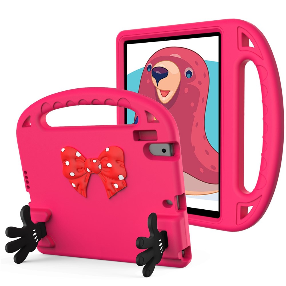 For iPad 9.7-inch (2017) / (2018) / Pro 9.7-inch (2016) / Air (2013) / Air 2 EVA Tablet Case Palm Shape Kickstand Hand-Held Grip Cover - Rose