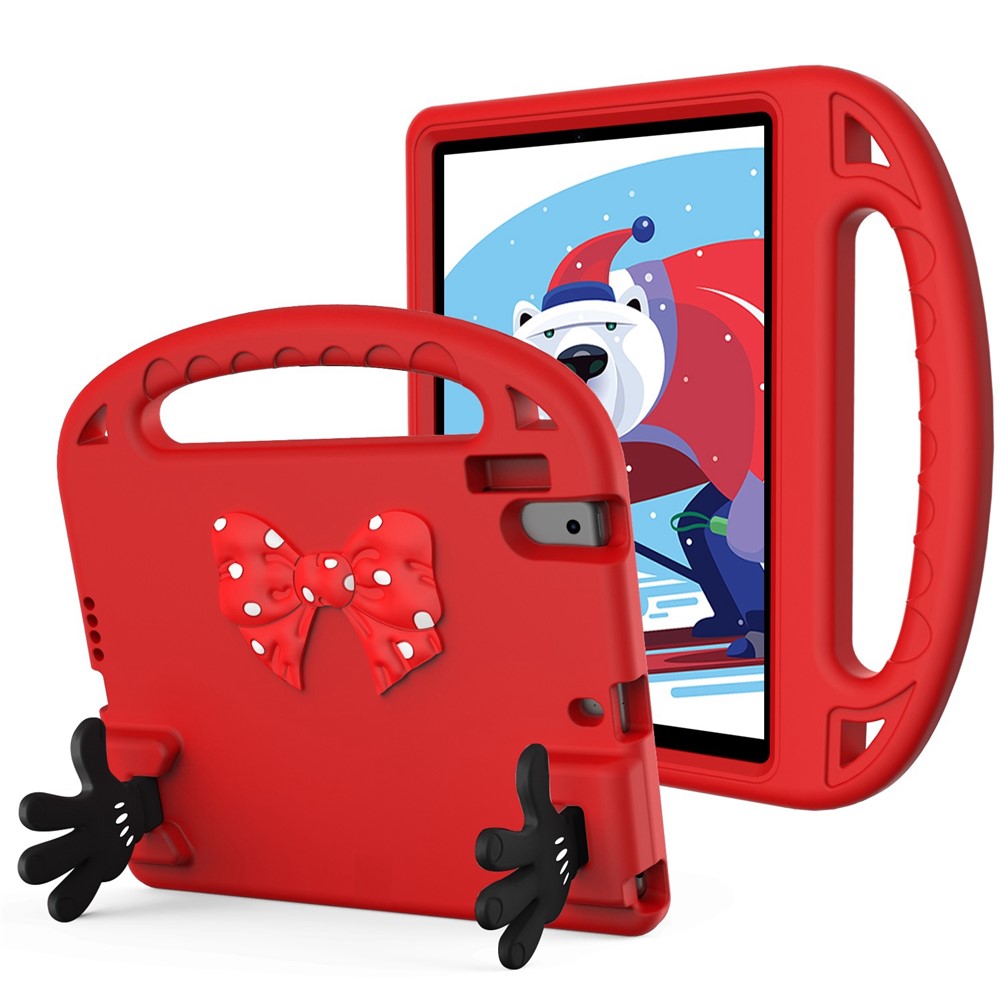 Mini Palm Shape Kickstand EVA Case for iPad 10.2 (2021) / (2020) / (2019), Hand Grip Impact-Resistant Tablet Shell - Red