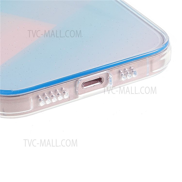 Triangle Pattern IMD Soft TPU Case for iPhone 13 6.1 inch, Anti-drop Mobile Phone Protective Cover - Blue-5