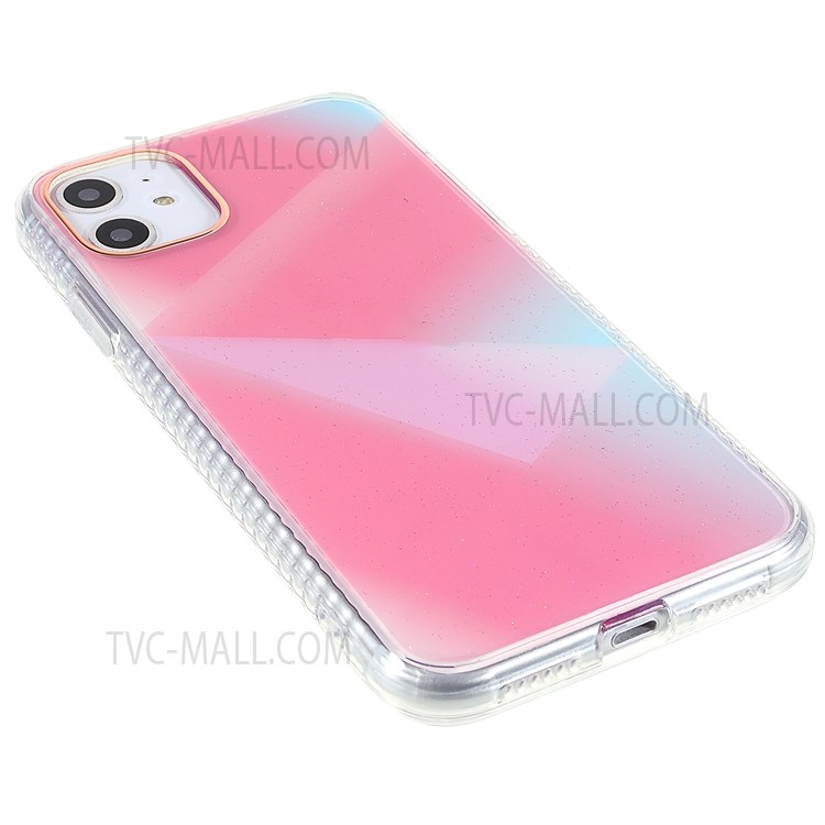 IMD Workmanship Triangle Pattern Phone Case for iPhone 12 6.1 inch/12 Pro 6.1 inch, Scratch-resistant TPU Shell Cover - Pink-4