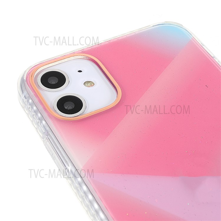 IMD Workmanship Triangle Pattern Phone Case for iPhone 12 6.1 inch/12 Pro 6.1 inch, Scratch-resistant TPU Shell Cover - Pink-6