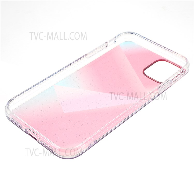 IMD Workmanship Triangle Pattern Phone Case for iPhone 12 6.1 inch/12 Pro 6.1 inch, Scratch-resistant TPU Shell Cover - Pink-7