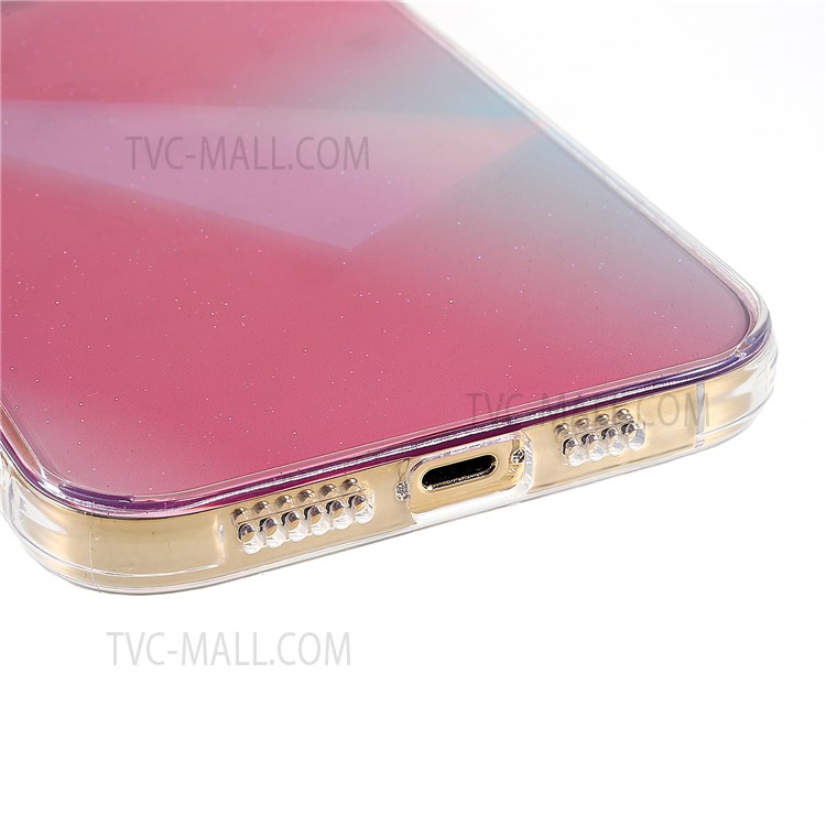 For iPhone 13 Pro 6.1 inch Triangle Pattern Electroplating Phone Case Anti-scratch IMD TPU Shell Cover - Pink-5