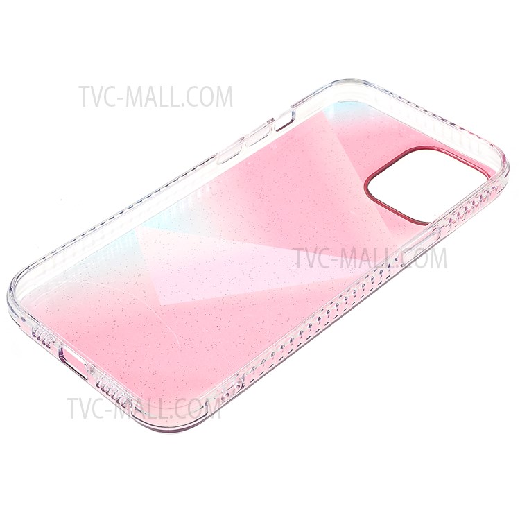 For iPhone 13 Pro 6.1 inch Triangle Pattern Electroplating Phone Case Anti-scratch IMD TPU Shell Cover - Pink-7