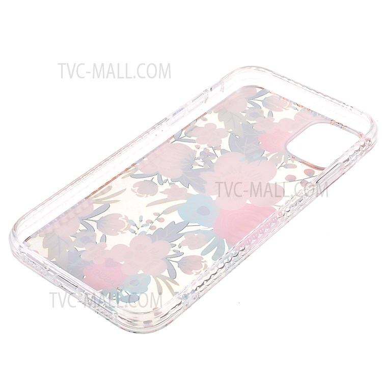 Aurora Effect Flower Pattern TPU Case for iPhone 11 Pro 5.8 inch, IMD Electroplating Anti-drop Phone Shell - Black/Red-7