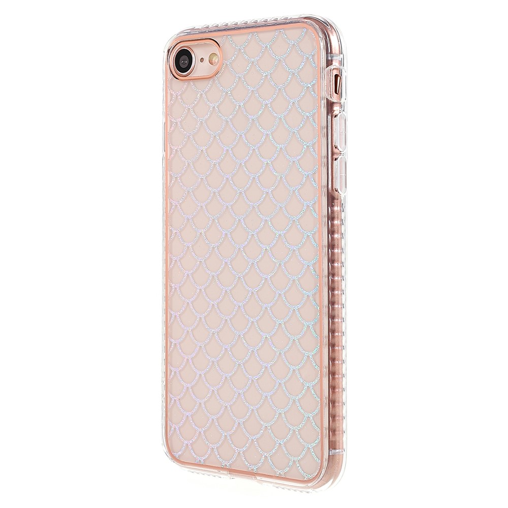 For iPhone SE (2022)/SE (2020)/8/7 4.7 inch Cell Phone Case Anti-fall IMD Stylish Pattern Electroplating Soft TPU Protector - Fish Scale-2