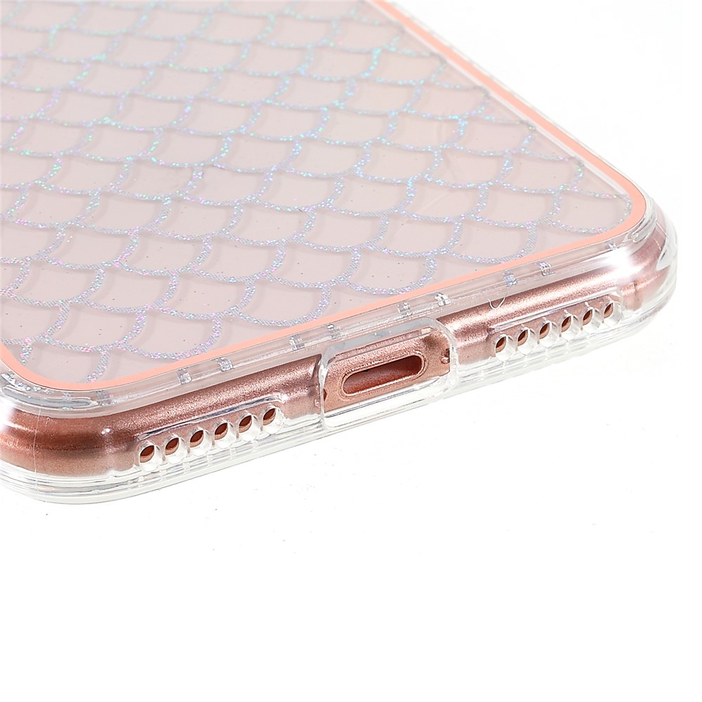 For iPhone SE (2022)/SE (2020)/8/7 4.7 inch Cell Phone Case Anti-fall IMD Stylish Pattern Electroplating Soft TPU Protector - Fish Scale-5